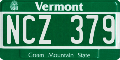 VT license plate NCZ379