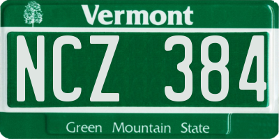 VT license plate NCZ384