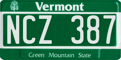 VT license plate NCZ387