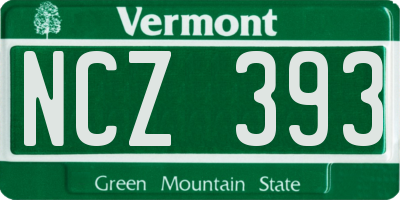 VT license plate NCZ393