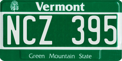 VT license plate NCZ395