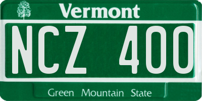VT license plate NCZ400