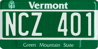 VT license plate NCZ401
