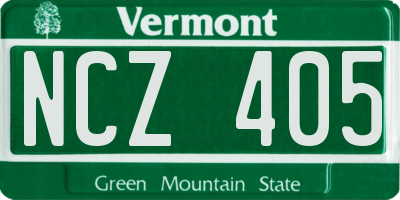 VT license plate NCZ405