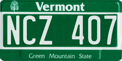 VT license plate NCZ407