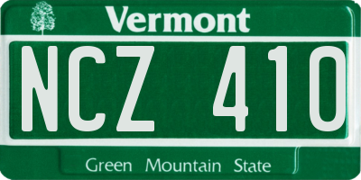 VT license plate NCZ410