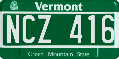 VT license plate NCZ416