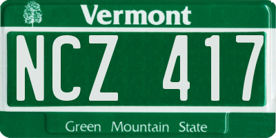 VT license plate NCZ417