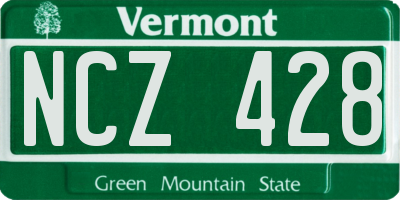 VT license plate NCZ428
