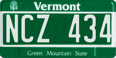 VT license plate NCZ434