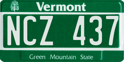VT license plate NCZ437