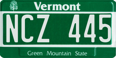 VT license plate NCZ445