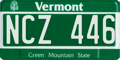 VT license plate NCZ446