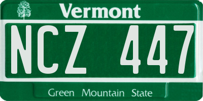 VT license plate NCZ447
