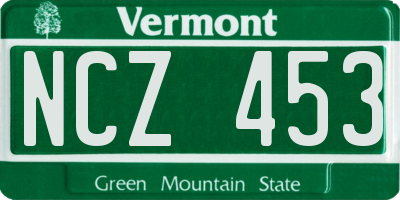 VT license plate NCZ453