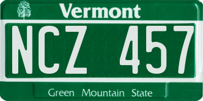 VT license plate NCZ457