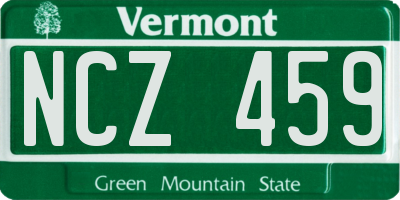 VT license plate NCZ459