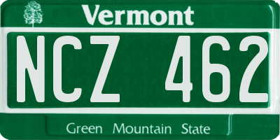 VT license plate NCZ462