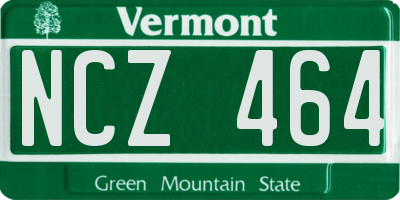 VT license plate NCZ464