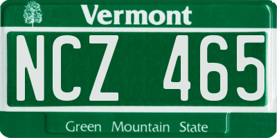 VT license plate NCZ465
