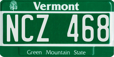VT license plate NCZ468