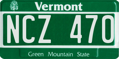 VT license plate NCZ470