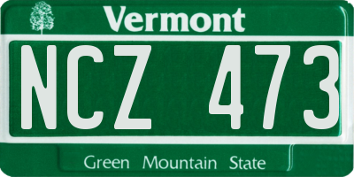 VT license plate NCZ473