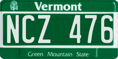 VT license plate NCZ476
