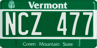 VT license plate NCZ477