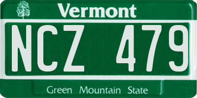 VT license plate NCZ479