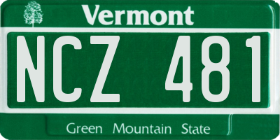 VT license plate NCZ481