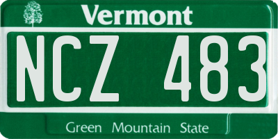 VT license plate NCZ483