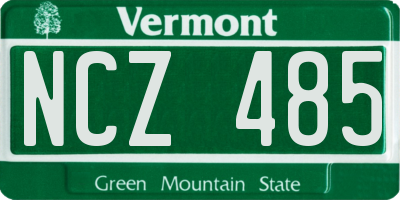 VT license plate NCZ485