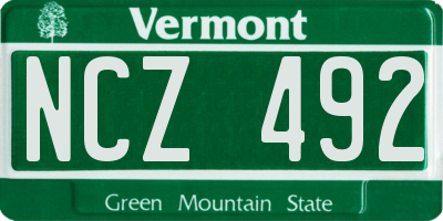 VT license plate NCZ492