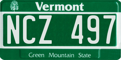 VT license plate NCZ497