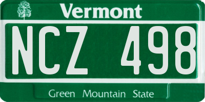 VT license plate NCZ498