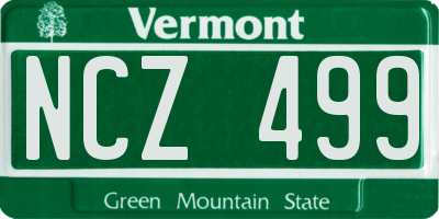 VT license plate NCZ499