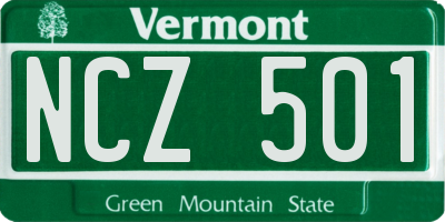 VT license plate NCZ501
