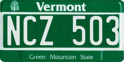 VT license plate NCZ503