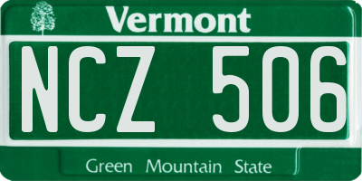VT license plate NCZ506