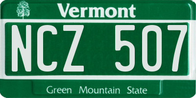 VT license plate NCZ507