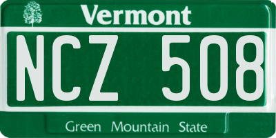 VT license plate NCZ508