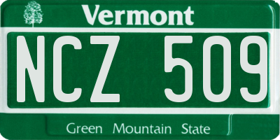 VT license plate NCZ509