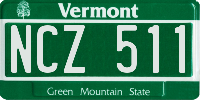 VT license plate NCZ511