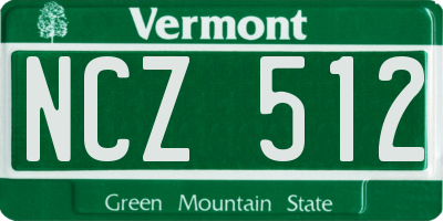 VT license plate NCZ512