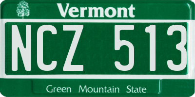 VT license plate NCZ513