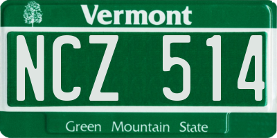 VT license plate NCZ514