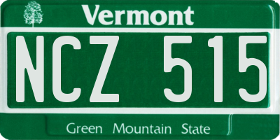 VT license plate NCZ515