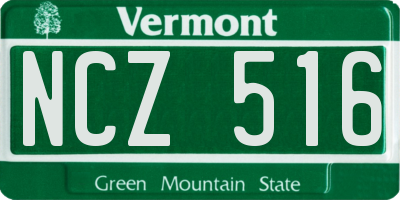 VT license plate NCZ516