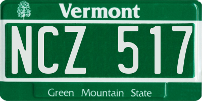VT license plate NCZ517